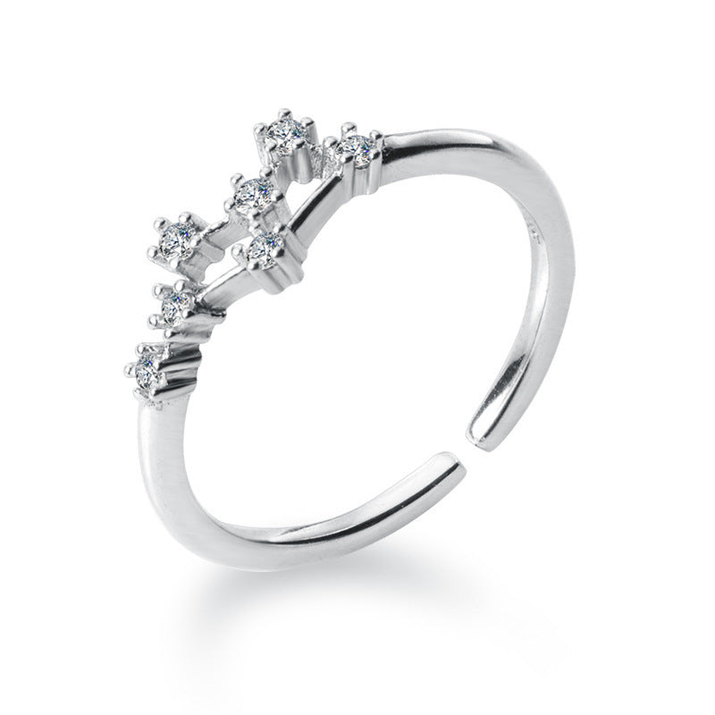 Adjustable Zodiac Copper Ring with Zircon